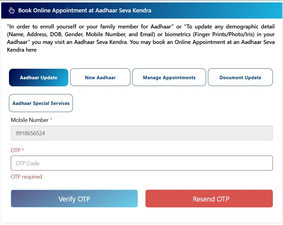 Aadhar Card Photo Change Online